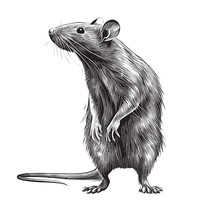 Rat Animal Sketch Hand Drawn Sketch, Engraving Style Vector Illustration.