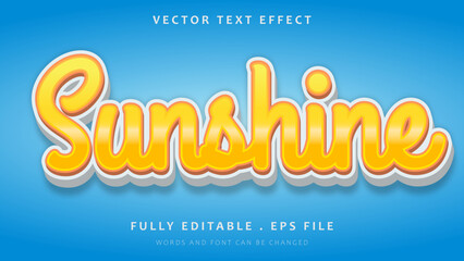 Modern Gradient Word Sunshine Editable Tex Effect Design Template