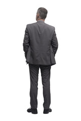 corporate businessman standing back view png file no background