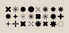 Vector Set Of Different Geometric Shapes And Elements. Brutalist Design Icons And Signs. Basic Forms