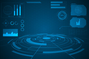 Wall Mural - abstract technology futuristic concept hud interface hologram elements of digital data and circle