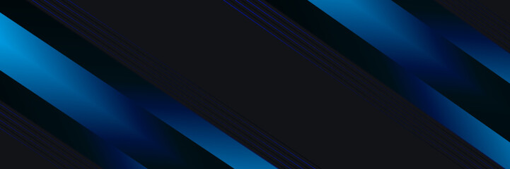 Wall Mural - Modern abstract blue black banner background with light multiply and shiny effect vector illustration