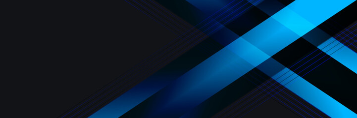 Wall Mural - Modern abstract blue black banner background with light multiply and shiny effect vector illustration