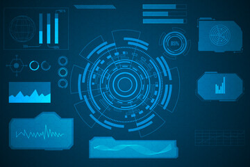 Wall Mural - abstract technology futuristic concept hud interface hologram elements of digital data and circle