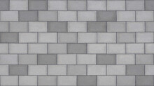 Texture Background Of Some Bricks, Stone Blocks Or Cobblestones In Gray Tone And Low Contrast. Seamless Repeatable Pattern For Use In 3D Modeling And Graphic Design