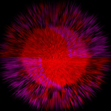 Red Pink And Black Abstract Fractal Burst