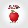 vector graphic of eat a red apple day good for eat a red apple day celebration. flat design. flyer design.flat illustration.