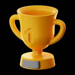 Wall Mural - Premium game champion cup award icon 3d rendering on isolated background