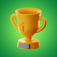 Wall Mural - Premium game champion cup award icon 3d rendering on isolated background