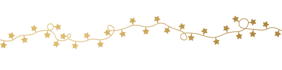 christmas golden garland with stars- vector illustration