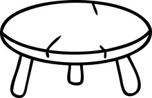 Hand Drawn Line Drawing Doodle Of A Wooden Stool