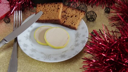 Sticker - assiette de foie gras accompagné de tranches de pain d'épices