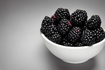 Poster - Blackberries inside a white plate.