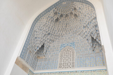 Wall Mural - Uzbekistan Tiled, Mosaics and Ceramics Details Photo, Registan Square Samarkand, Uzbekistan 