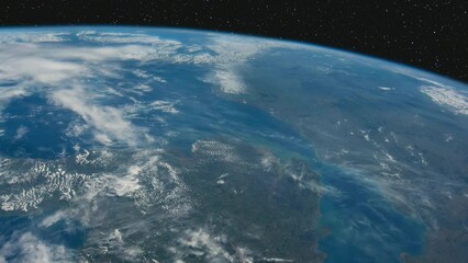 Wall Mural - view of the uk and northern europe from space. elements of this clip furnished by nasa.