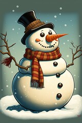 Wall Mural - Snowman illustration