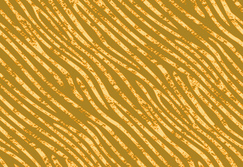 Wall Mural - Full Seamless Zebra Tiger Worn Pattern Textile Texture. Distressed Vector Background. Brown Orange Animal Skin for Women Dress Fabric Print.