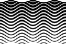 Wavy Lines Pattern. Abstract Black And White Textured Background.