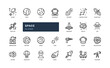 space astronomy galaxy constellation education school cosmos detailed outline icon set. simple vector illustration
