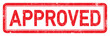 Red approved stamp isolated on transparent background