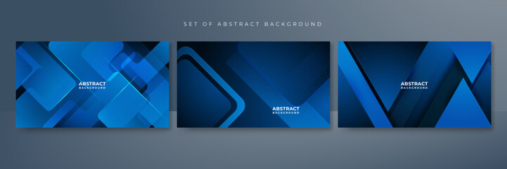 Set of abstract blue background with futuristic concept