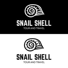 Wall Mural - Snail shell island vacation tour and travel business company logo design