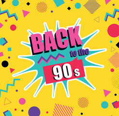 Wall Mural - back to 90s. advertising poster or banner for website. discounts and promotions, special offer for r
