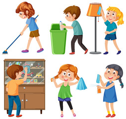 Sticker - Kids cleaning at home set