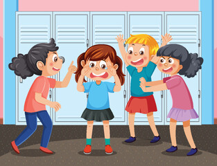 Sticker - Kids bullying their friend at school