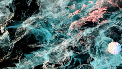 Wall Mural - flying in space through stars and gas cloud with cosmic nebulas. design. abstract scientific backgro