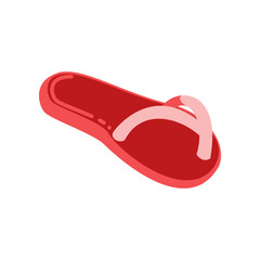 Sticker - Red slipper for kids illustration. Red slipper for trip to sea isolated on white background. Summer, recreation concept