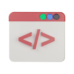 3d website language programming code icon illustration