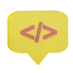 3d language programming code icon illustration
