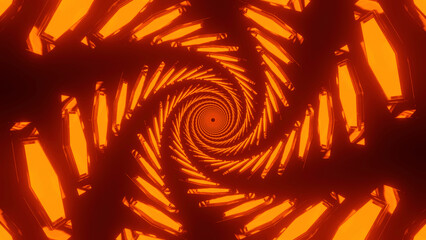 Wall Mural - abstract hypnotic hell energy tunnel. motion. flying to hell through the hot scary flame corridor.