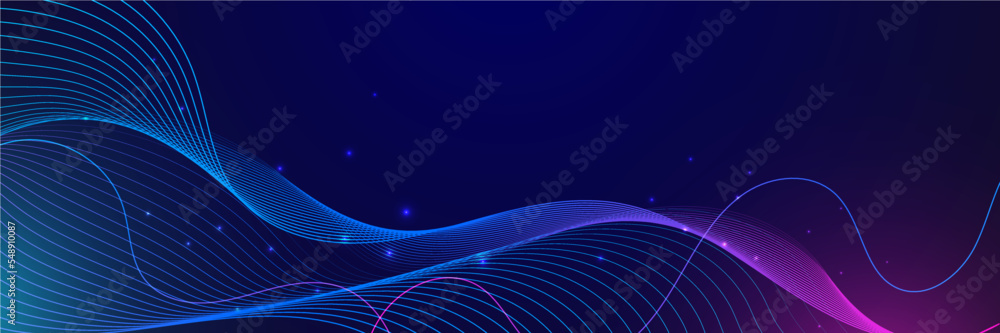 Abstract vector wave line flowing blue and pink purple gradient color ...
