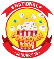 Wall Mural - National Popcorn Day Banner Design