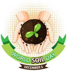 Wall Mural - World soil day text for banner or poster design