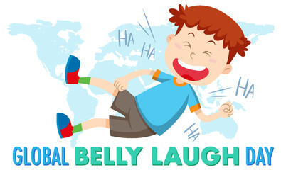 Wall Mural - Global belly laugh day logo banner