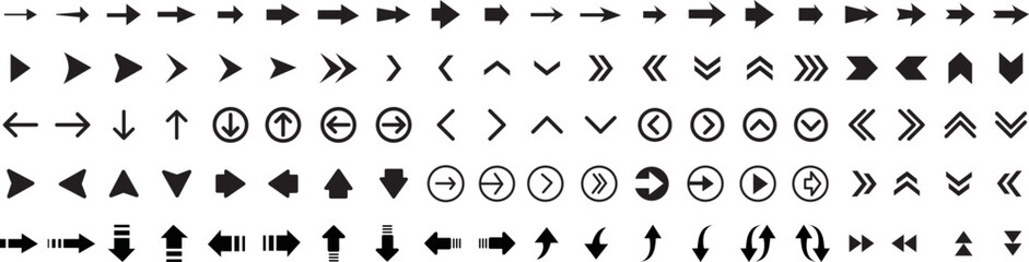 Wall Mural - arrows sets vector icons. black arrow icons. for website design