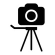camera tripod glyph icon