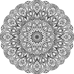 Wall Mural - Oriental mystical pattern.Yoga mandala.Hand drawn illustration