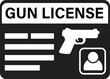 gun license icon on white background. pistol with tag and document. gun permit sign. license symbol. flat style.