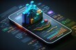 © SCHRÖDER - Illustration about market analysis 3D graphics on mobile phones. Made by AI.