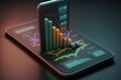 © SCHRÖDER - Illustration about market analysis 3D graphics on mobile phones. Made by AI.