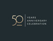 Fifty years celebration event. 50 years anniversary sign. Vector design template.
