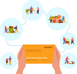 Poster - Donation And Volunteer Work Flat Concept