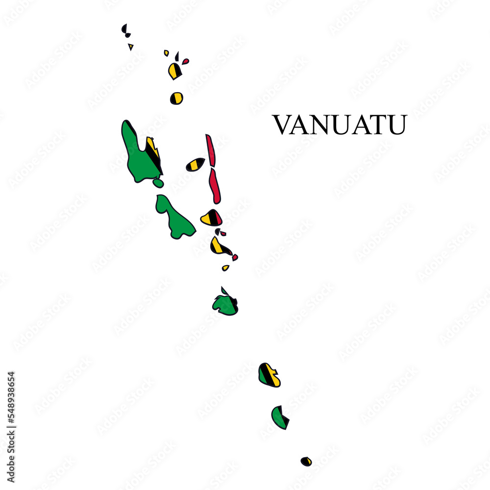 Vanuatu map vector illustration. Global economy. Famous country. Oceania region. Polynesian island. Micronesian