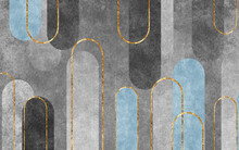 Gold Geometric Background Art. Modern Grey Pattern,