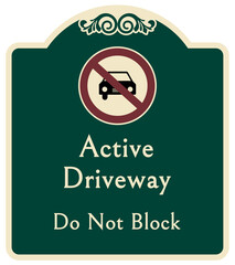 Wall Mural - Decorative parking sign private driveway do not block