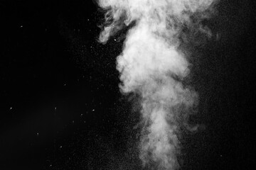 Wall Mural - the movement of hot steam with water droplets is isolated on a black background to overlay your photos. Steam background, abstract smoke on a black background.